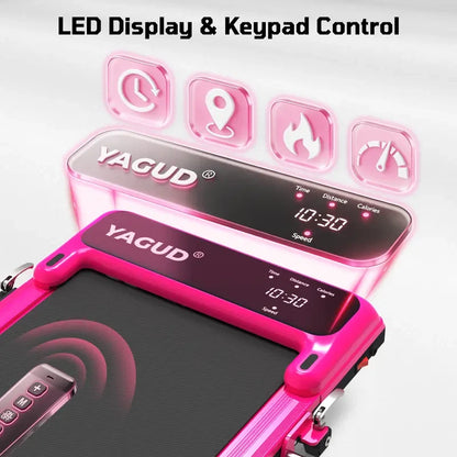 Foldable Incline Walking Pad with Handrail, Remote Control & Shock Absorption